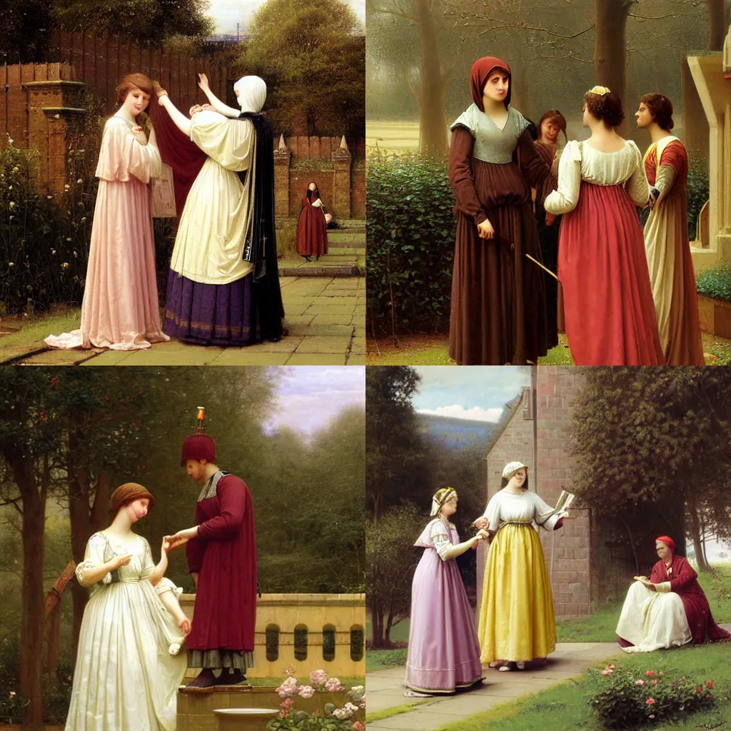 Prompt: edmund blair leighton accolade