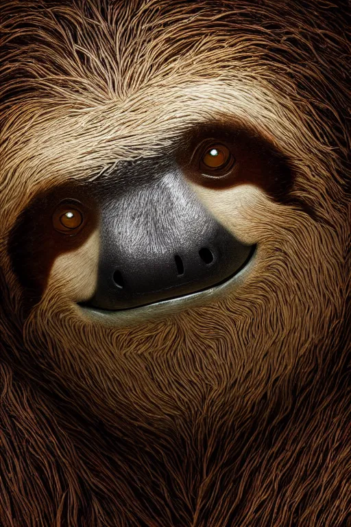 Image similar to portrait of sloth as a human, personification, seven sins, studio photo, 4 k photography, ambient lighting, highly detailed