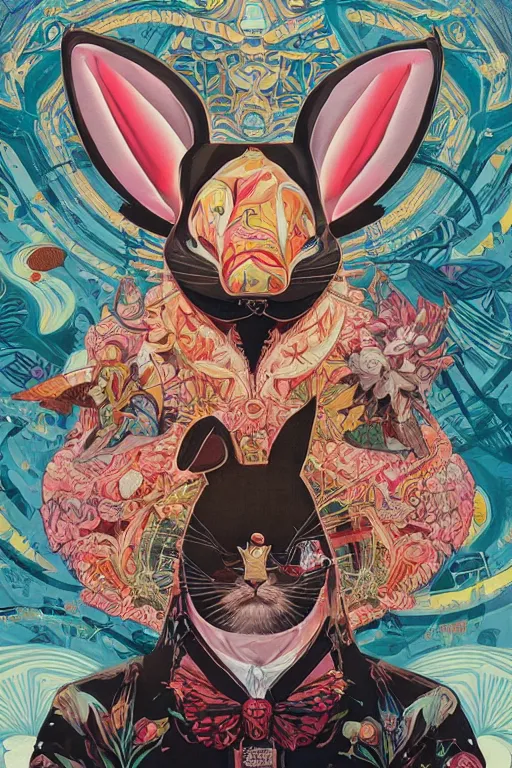 Image similar to Tristan Eaton, victo ngai, peter mohrbacher, artgerm Big chungus portrait