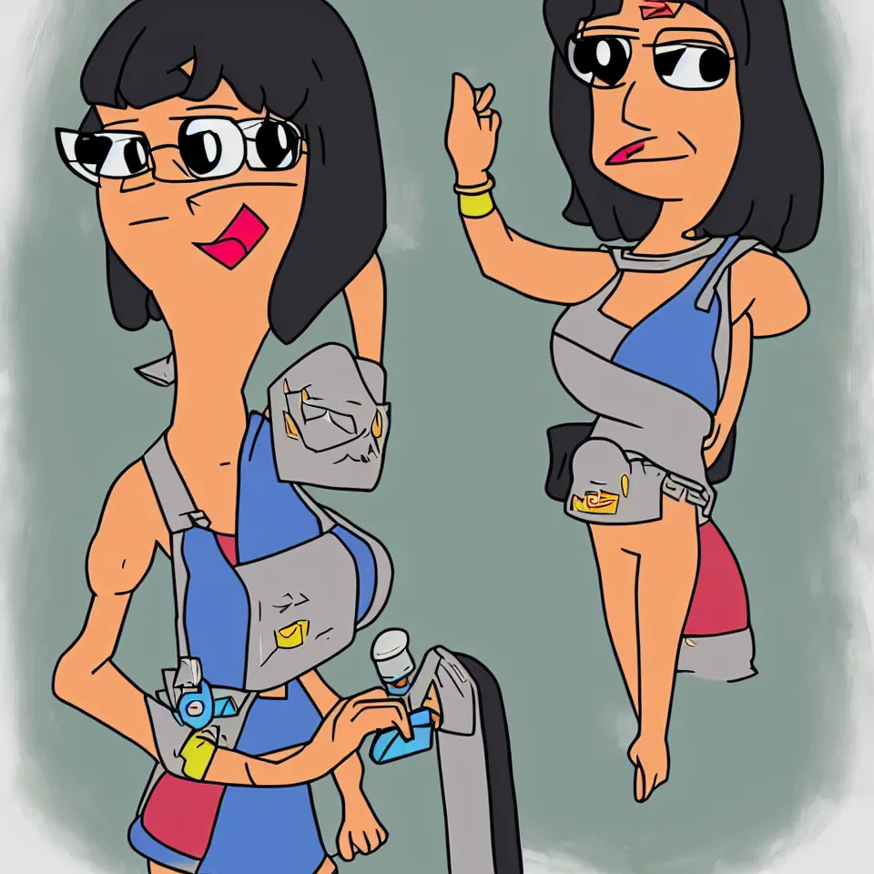 Prompt: tina from bobs burger, stylized as from the video game zelda ocarina of time, n 6 4 graphics