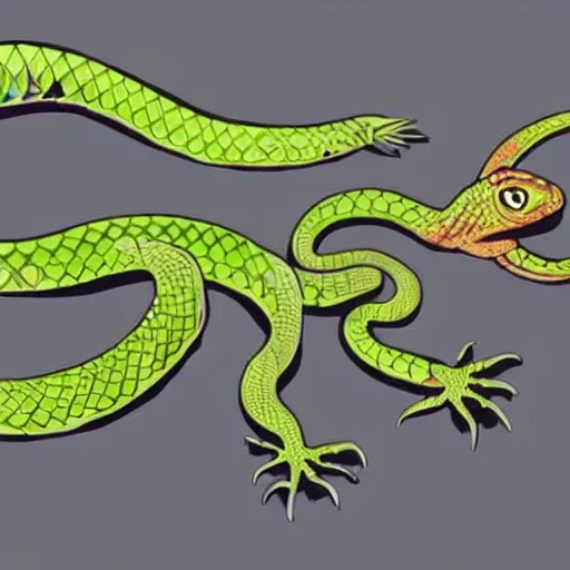 Prompt: a snake mixed with a lizard in humanoid form with one angelic wing on the left and one demonic wing on the right, arms crossed, in a dungeon