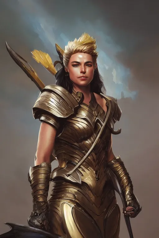 Image similar to amazon valkyrie athena, d & d, fantasy, portrait, highly detailed, headshot, digital painting, trending on artstation, concept art, sharp focus, illustration, art by artgerm and greg rutkowski and magali villeneuve