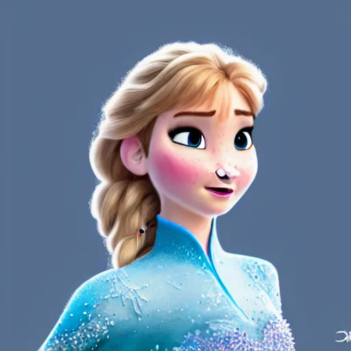 Image similar to A Still of Jennifer Lawrence as a cute Pixar character in the film Frozen (2013), hyperdetailed, 8k, trending on Artstation