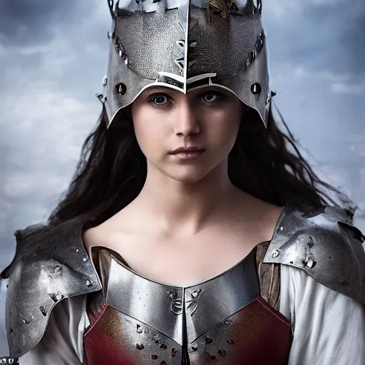 Image similar to a beautiful female knight without any battle experience who only came to see a dragon, symmetrical, cinematic, real photography