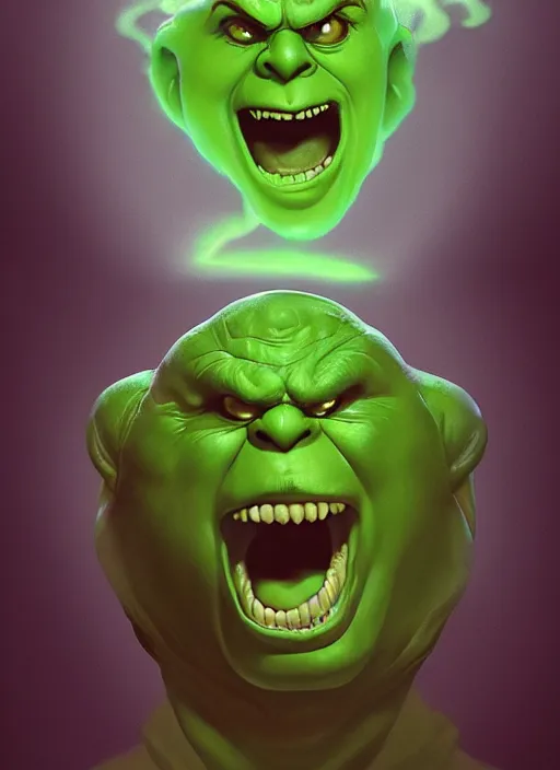 Image similar to portrait, super natural being, slimer from ghostbusters, dramatic lighting, cinematic, establishing shot, extremly high detail, foto realistic, cinematic lighting, post processed, concept art, artstation, matte painting, style by eddie mendoza, raphael lacoste, alex ross