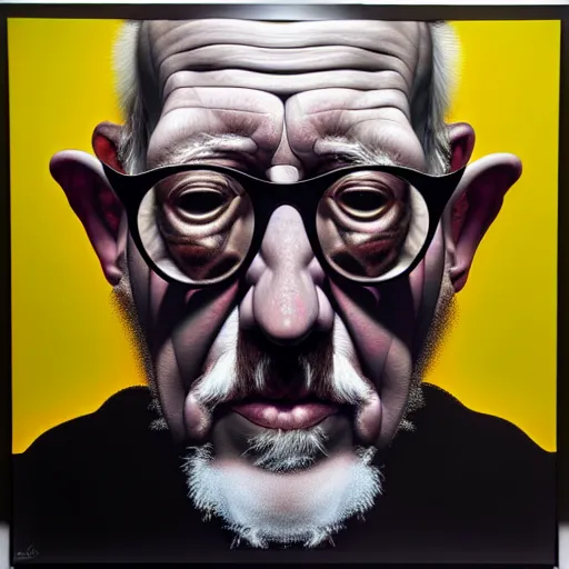 Prompt: ethos of ego. mythos of id. by chuck close, hyperrealistic photorealism acrylic on canvas