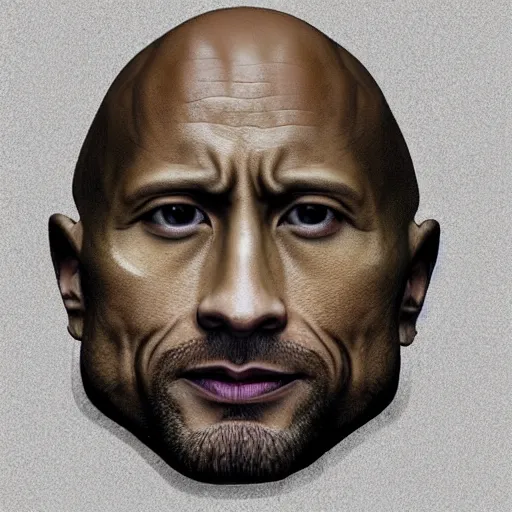 Image similar to dwayne johnson made out of orange stone