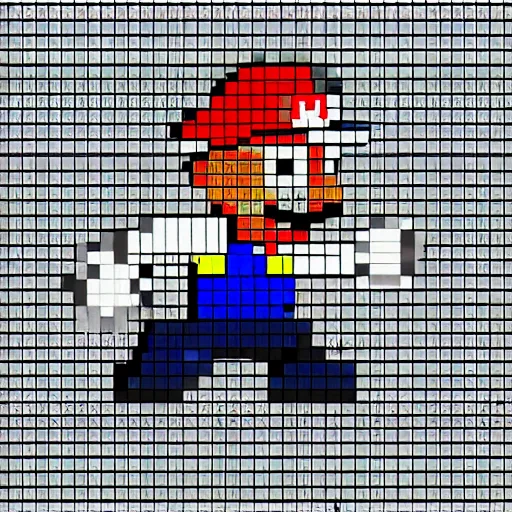 Image similar to donald trump dressed as mario, 32 bit pixel art, 8k, intricate, detailed,