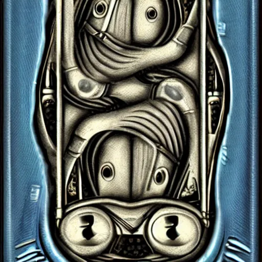 Image similar to a poker card concept by giger