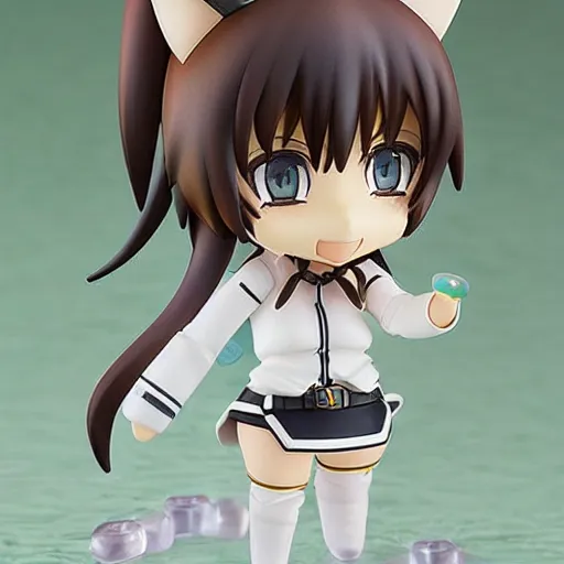 Image similar to an anime nendoroid figurine of cute caracal, fantasy, figurine, product photo