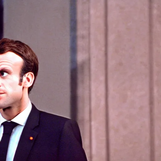 Image similar to Emmanuel Macron has an idea in American Psycho (1999)