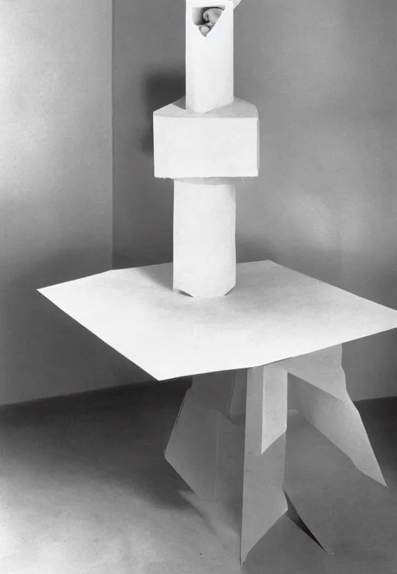 Image similar to a white object with writing on it sitting on a table, a surrealist sculpture by marcel duchamp, archival pigment print, 1 9 1 4, conceptual art, artwork, academic art, surrealist