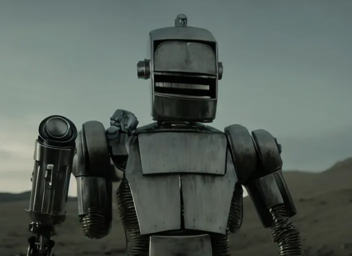 Prompt: film still of bender in the new scifi movie, 4 k