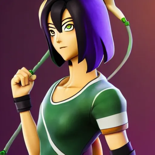 Image similar to toph beifong in fortnite closing her eyes, character render, full body shot, highly detailed, in game render