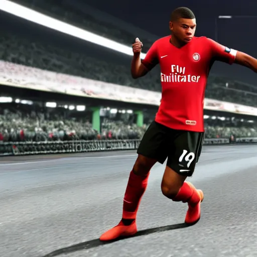 Prompt: mbappe in gta cover