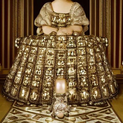 Image similar to The royal tomb, jewelpunk, each indiviual person is on display, posed as they were in life, encased forever in diamond, very beautiful, each body is lit from above. Princess Soraha, age 10