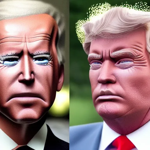 Image similar to a hybrid face that looks like both joe biden and donald trump as one person