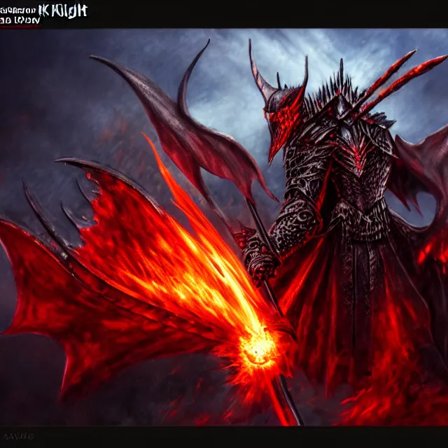 Image similar to hell knight with a fire powers, highly detailed, 8 k, hdr, smooth, sharp focus, high resolution, trending on artstation, award - winning photo, anne stokes, photorealistic