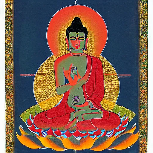 Prompt: The Buddha's enlightenment, Hindu art