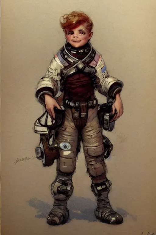 Image similar to ( ( ( ( ( 2 0 5 0 s retro future 1 0 year boy old super scientest in space pirate mechanics costume full portrait. muted colors. ) ) ) ) ) by jean - baptiste monge!!!!!!!!!!!!!!!!!!!!!!!!!!!!!!