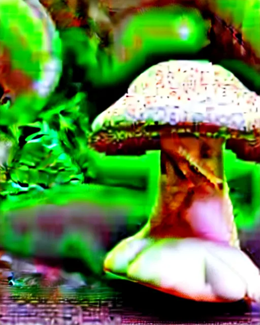 Image similar to a mushroom with arms and legs