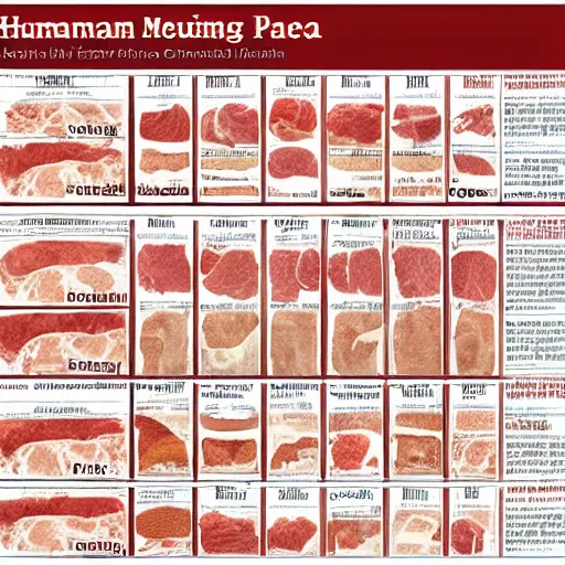 Prompt: human meat cutting chart