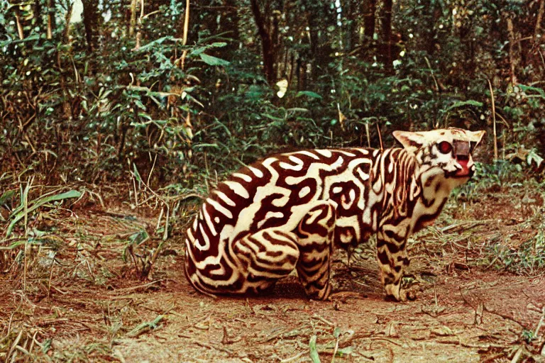 Image similar to a photo of a giant mutant ocelot corncob in its natural habitat, kodak ektachrome e 1 0 0 photography