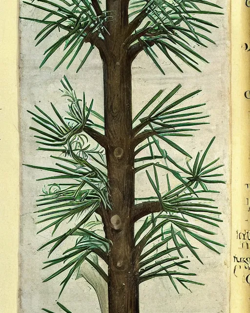 Prompt: a manuscript painting of exeggutor in the style of the Rochester Bestiary, Ashmole Bestiary
