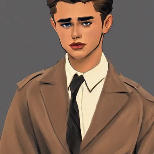 Prompt: a highly detailed epic cinematic concept art CG render digital painting artwork costume design: young James Dean as a well-kept neat perfect formal student in a 1950s USSR school uniform. By WLOP, Stanley Artgerm Lau, Ruan Jia and Fenghua Zhong, trending on ArtStation, made in Maya, Blender and Photoshop, octane render, excellent composition, cinematic atmosphere, dynamic dramatic cinematic lighting, aesthetic, very inspirational, arthouse