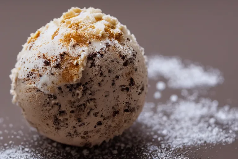 Prompt: photography of ice cream ball, 4k