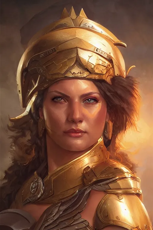 Image similar to amazon valkyrie athena, d & d, fantasy, portrait, highly detailed, headshot, digital painting, trending on artstation, concept art, sharp focus, illustration, art by artgerm and greg rutkowski and magali villeneuve