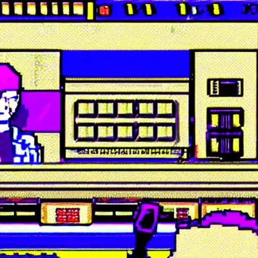 Prompt: Tilda Swinton as a techno DJ in a PC-98 game, 16-bit, visual novel, anime, cyberpunk