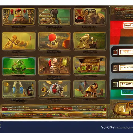 Prompt: video game user interface, egyptian theme