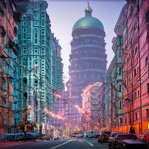 Image similar to Cyberpunk St. Petersburg