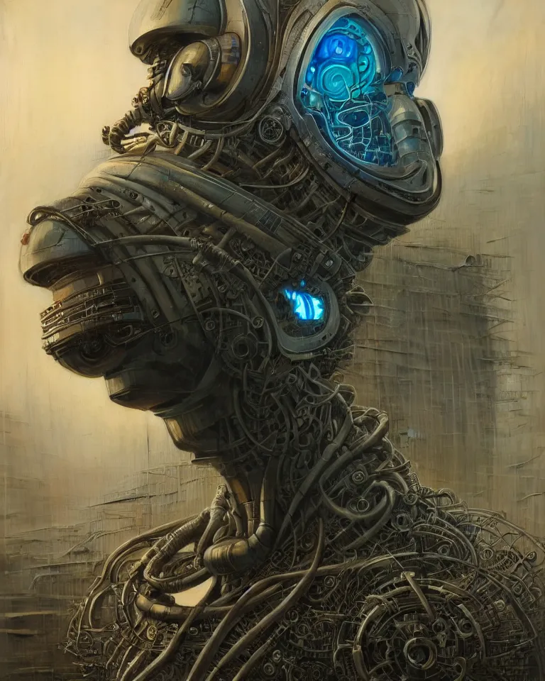 Image similar to low angle shot of a cyberpunk robot character in chernobyl, intricate, elegant, highly detailed, centered, digital painting, artstation, concept art, smooth, sharp focus, illustration, artgerm, tomasz alen kopera, peter mohrbacher, donato giancola, joseph christian leyendecker, wlop, boris vallejo