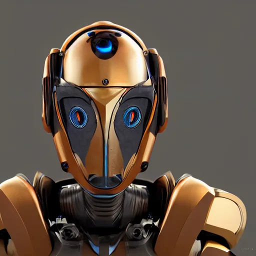 Image similar to an amazing robot-helmet, robotic head-bust portrait, of a sci-fi, human robot hybrid with weaponized systems built into the 3d helmet, cgi, zbrush, blender, octane render