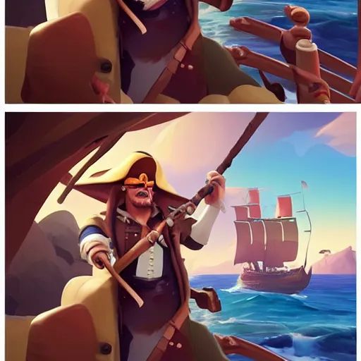 Image similar to painting jack the pirate on sea of thieves game avatar hero smooth face median photoshop filter cutout vector behance hd by jesper ejsing, by rhads, makoto shinkai and lois van baarle, ilya kuvshinov, rossdraws, illustration, art by ilya kuvshinov and gustav klimt