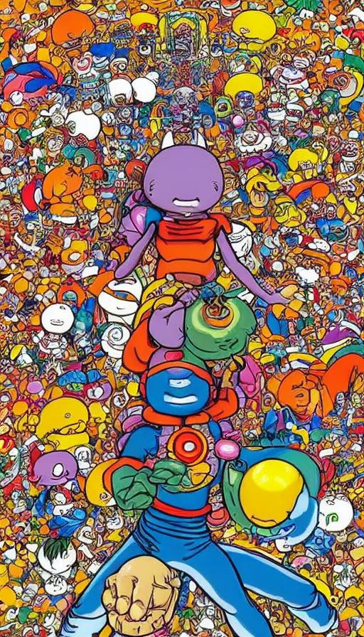 Image similar to psytrance artwork, by akira toriyama