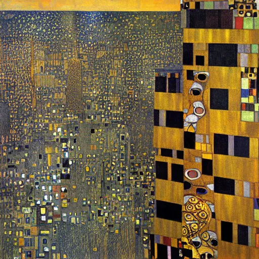 Prompt: downtown new york painting by klimt