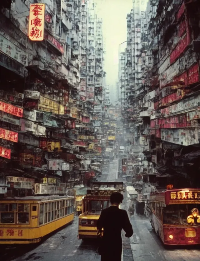 Image similar to hong kong 1 9 2 0, kodak film, hyper real, stunning moody cinematography, with anamorphic lenses, by wong kar - wai, very detailed