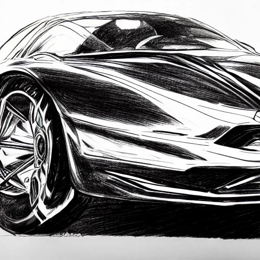 Image similar to ballpoint pen drawing of the batmobile