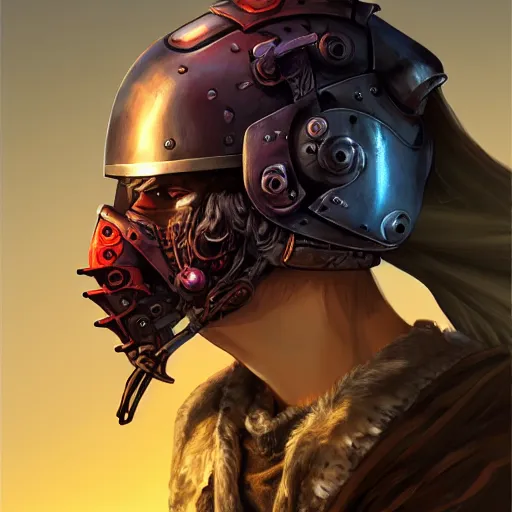 Image similar to cyberpunk viking helmet mask warrior goddess robot ninja fantasy, art gta 5 cover, official fanart behance hd artstation by jesper ejsing, by rhads, makoto shinkai and lois van baarle, ilya kuvshinov, ossdraws