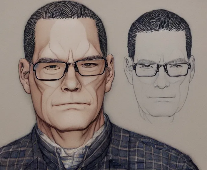 Image similar to portrait of hank hill, art by yoshitaka amano, intricately detailed, highly detailed, elegant, trending on artstation