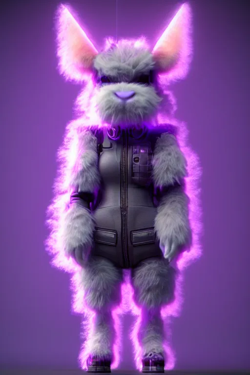 Prompt: high quality 3 d render sci - fi very cute cyberpunk fluffy! cow hybrid!, highly detailed, unreal engine cinematic smooth, in the style of blade runner & detective pikachu, hannah yata charlie immer, purple light, low angle, uhd 8 k, sharp focus