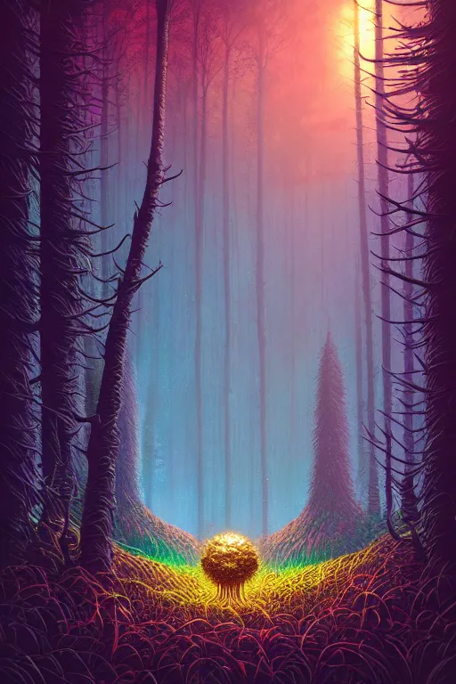 Image similar to fantasy forest. macro. dan mumford beeple. michael cheval. anato finnstark.