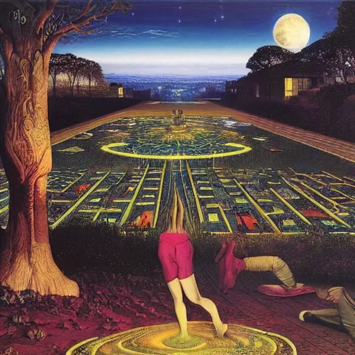 Image similar to psychedelic visionary art by paul delvaux, james christensen, rob gonsalves and tim white