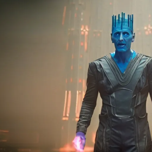 Image similar to film still of Jeff Goldblum as Ronan The Accuser in Guardians of the Galaxy, 4k