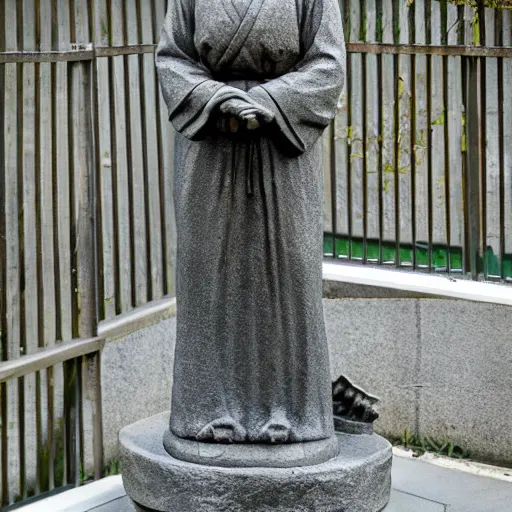 Prompt: statue of a japanese woman in high school clothes