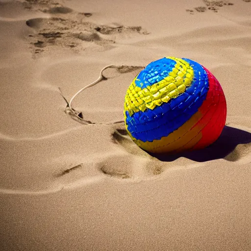 Image similar to a snake between two beach balls,