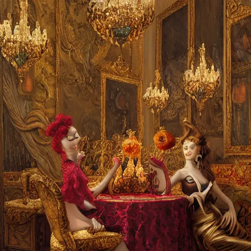 Prompt: Neo Rococo Expressionist, orientalism, diffuse lighting, fantasy, intricate, elegant, highly detailed, lifelike, photorealistic, digital painting, artstation, illustration, concept art, smooth, sharp focus, The City of Lisbon in a luxurious lavish cake shop, art by John Collier and Albert Aublet and Krenz Cushart and Artem Demura and Alphonse Mucha